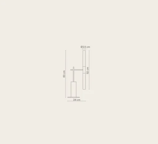 Lampe à poser, Roos, noir mat, LED, 2700K, 700 lm, L3,5cm, H63cm - Robin