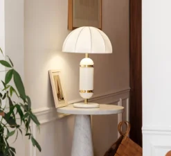 Lampe à poser, Rosalie, crème, Ø36cm, H60cm - COSIN