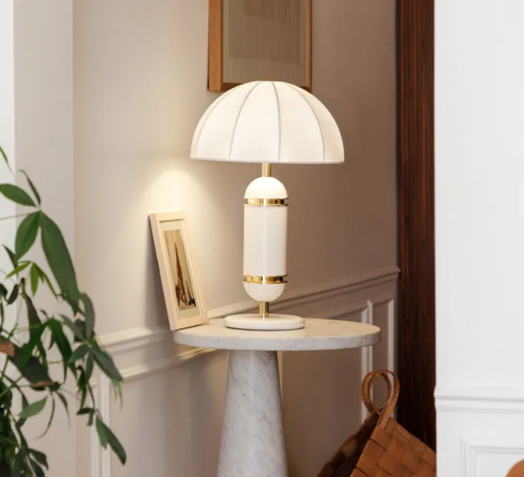 Lampe à poser, Rosalie, crème, Ø36cm, H60cm - COSIN