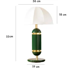 Lampe à poser, Rosalie, vert, Ø36cm, H60cm - COSIN