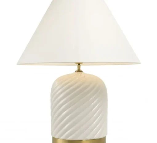 Lampe à poser, Savona, blanc, laiton, L58cm, H66cm - Eichholtz