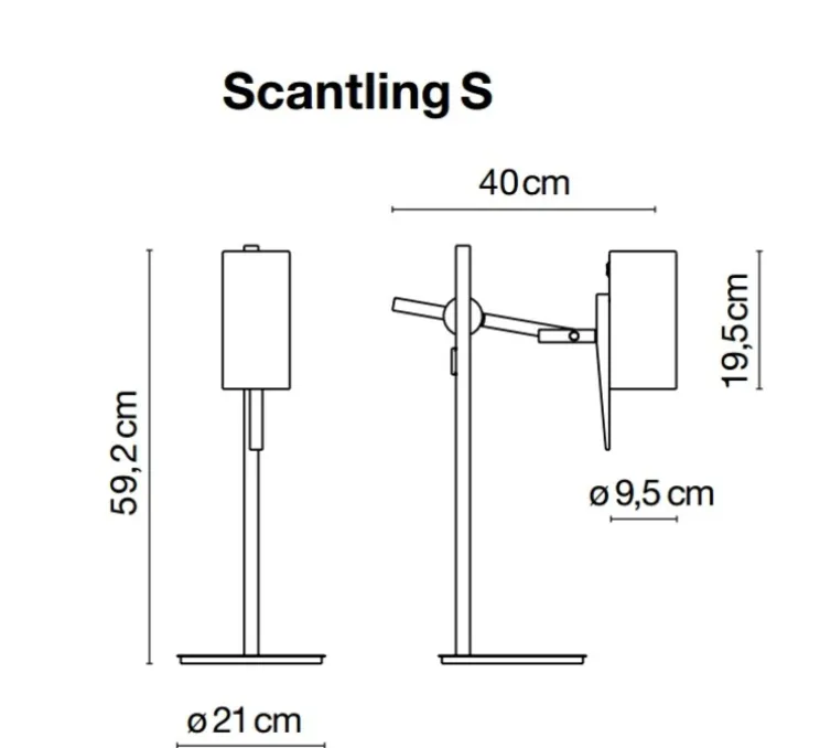 Lampe à poser, Scantling, noir, H59,2cm - Marset