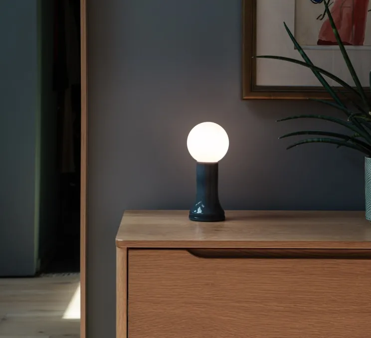 Lampe à poser, Shore, Gris fumé, Ø9,5cm, H22,5cm - Tala