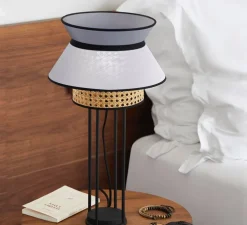 Lampe à poser, Singapour, anthracite, blanc, Ø30cm, H56cm - Market Set