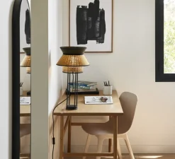 Lampe à poser, Singapour Double, Kaki, curry, Ø30cm, H56cm - Market Set