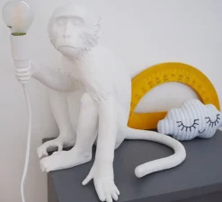 Lampe à poser, Singe, Monkey Sitting, blanc, H32cm - Seletti