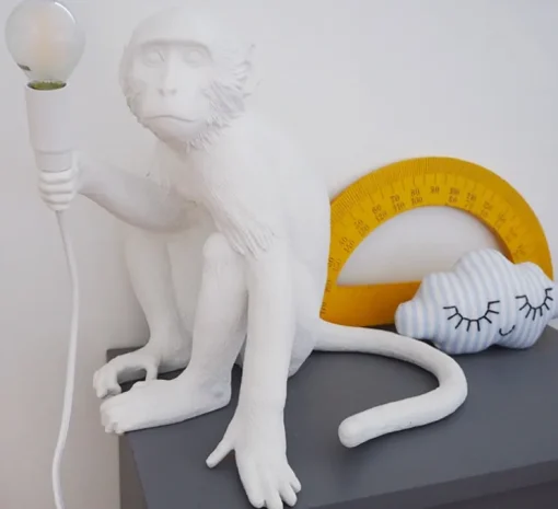 Lampe à poser, Singe, Monkey Sitting, blanc, H32cm - Seletti