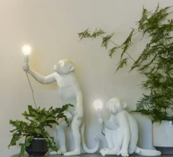 Lampe à poser, Singe, Monkey Sitting, blanc, H32cm - Seletti