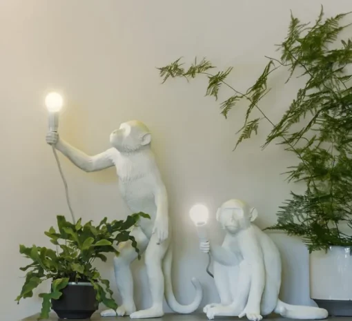 Lampe à poser, Singe, Monkey Sitting, blanc, H32cm - Seletti