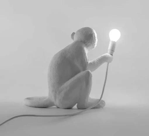 Lampe à poser, Singe, Monkey Sitting, blanc, H32cm - Seletti