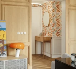 Lampe à poser, Snoopy, orange, marbre blanc, Ø39,4cm, H36,9cm - Flos