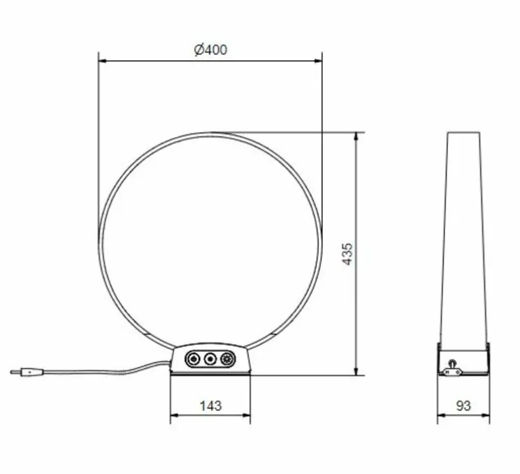Lampe à poser, Solmate, chêne, LED, dim, 2700-4100K, 890 lm, Ø40cm, H43,5cm - Belid