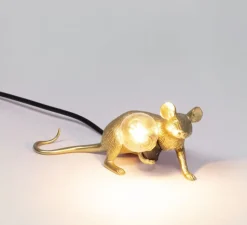 Lampe à poser, Souris, Mouse Lamp Lop Lying Down, or, L21cm, H8,1cm - Seletti