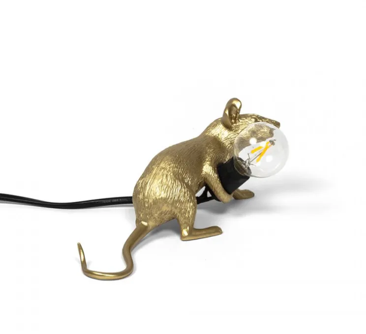 Lampe à poser, Souris, Mouse Lamp Lop Lying Down, or, L21cm, H8,1cm - Seletti
