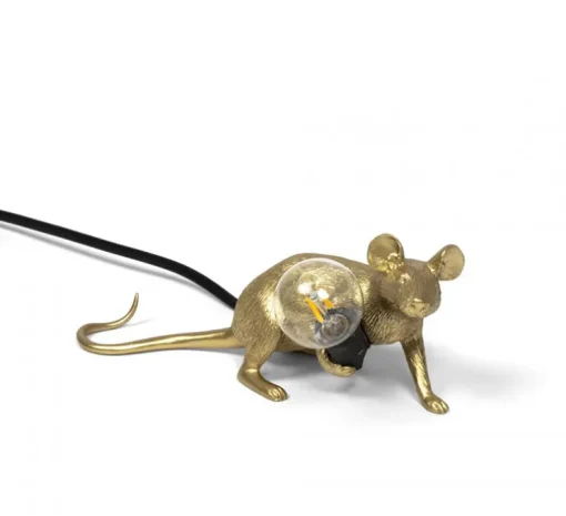Lampe à poser, Souris, Mouse Lamp Lop Lying Down, or, L21cm, H8,1cm - Seletti