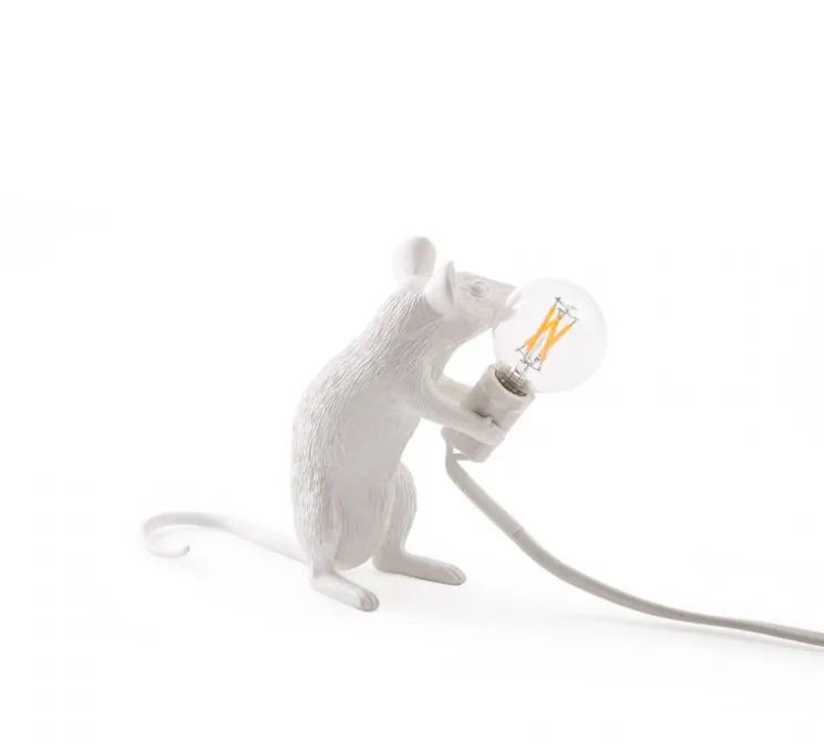 Lampe à poser, Souris, Mouse Lamp Mac Sitting, blanc, L15cm, H12,5cm - Seletti