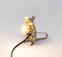 Lampe à poser, Souris, Mouse Lamp Mac Sitting, or, L15cm, H12,5cm - Seletti