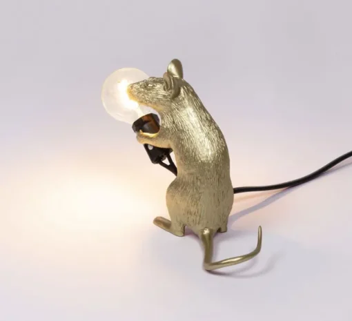 Lampe à poser, Souris, Mouse Lamp Mac Sitting, or, L15cm, H12,5cm - Seletti