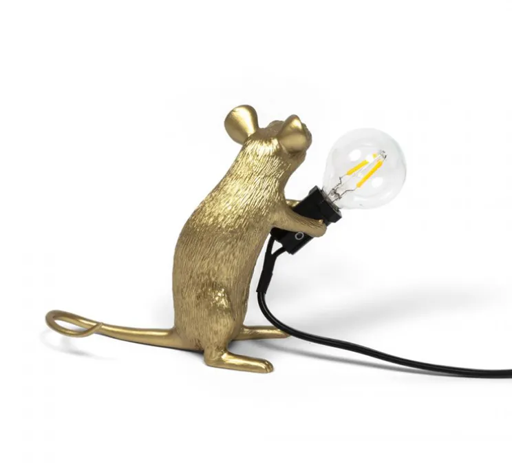 Lampe à poser, Souris, Mouse Lamp Mac Sitting, or, L15cm, H12,5cm - Seletti