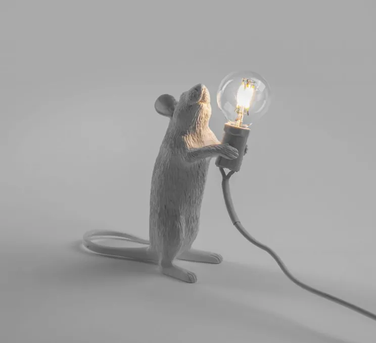 Lampe à poser, Souris, Mouse Lamp Step Standing, blanc, L13,3cm, H14,5cm - Seletti