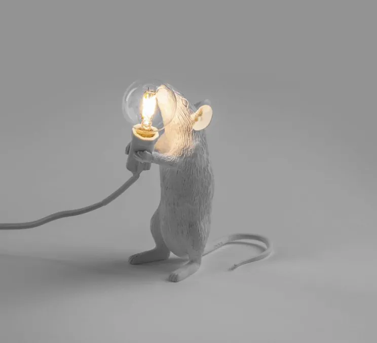 Lampe à poser, Souris, Mouse Lamp Step Standing, blanc, L13,3cm, H14,5cm - Seletti