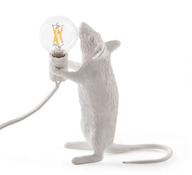Lampe à poser, Souris, Mouse Lamp Step Standing, blanc, L13,3cm, H14,5cm - Seletti