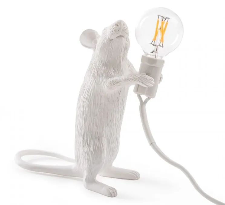 Lampe à poser, Souris, Mouse Lamp Step Standing, blanc, L13,3cm, H14,5cm - Seletti