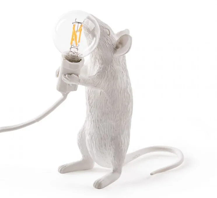 Lampe à poser, Souris, Mouse Lamp Step Standing, blanc, L13,3cm, H14,5cm - Seletti