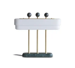 Lampe à poser, Spate, laiton, marbre guatemala, L44cm, H40cm - Bert Frank