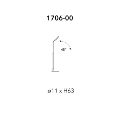 Lampe à poser, Spoon, structure metal noir mat, cuir noir, LED, dim, 3000K, 600 lm, Ø11cm, H63cm - Penta