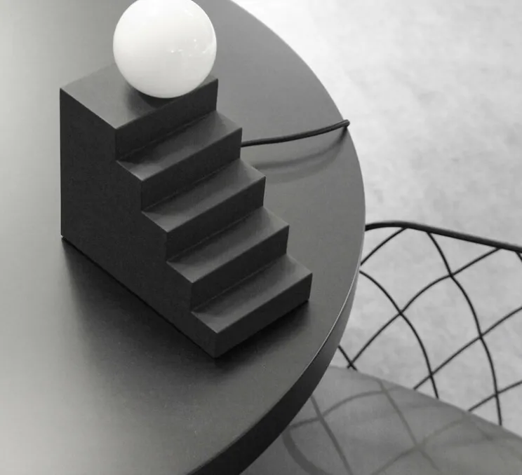 Lampe à poser, Stair, noir, L18,7cm, H22,5cm - Oblure
