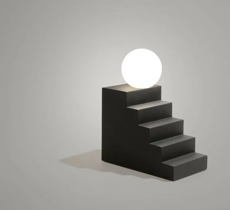 Lampe à poser, Stair, noir, L18,7cm, H22,5cm - Oblure