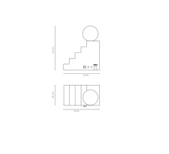 Lampe à poser, Stair, noir, L18,7cm, H22,5cm - Oblure