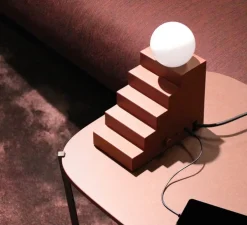 Lampe à poser, Stair, Rouge, L18,7cm, H22,5cm - Oblure