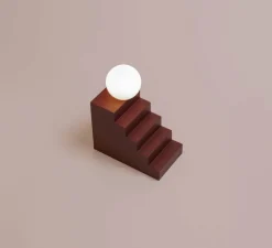 Lampe à poser, Stair, Rouge, L18,7cm, H22,5cm - Oblure