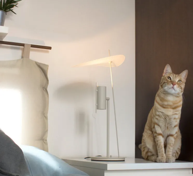 Lampe à poser, Stilla, beige, LED, dim, 2700K, 1500 lm, Ø25cm, H50cm - OliveLab