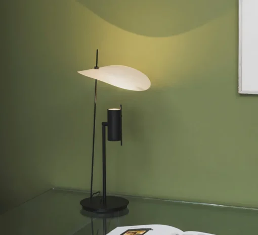 Lampe à poser, Stilla, noir et blanc, LED, dim, 2700K, 1500 lm, Ø25cm, H50cm - OliveLab