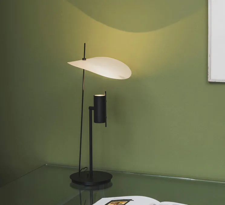 Lampe à poser, Stilla, noir et blanc, LED, dim, 2700K, 1500 lm, Ø25cm, H50cm - OliveLab