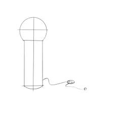 Lampe à poser, Sœur, large, RAL 1020, jaune olive, Ø35cm, H90cm - BY/LAURENCE DU TILLY