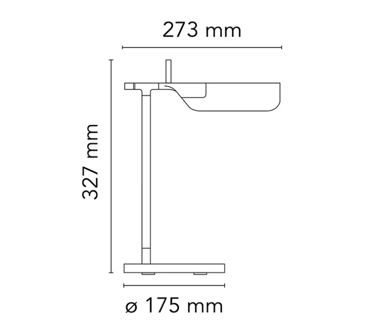 Lampe à poser, Tab, blanc, LED, 2700K, 347lm, L27,3cm, H32,7cm - Flos