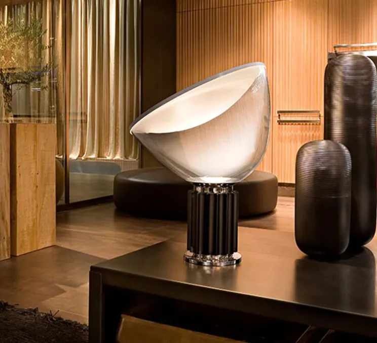 Lampe à poser, Taccia PMMA, noir, LED, 2700K, 1400lm, Ø49,5cm, H64,5cm - Flos