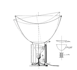 Lampe à poser, Taccia Small Verre, noir, LED, dim, 2700K, 800lm, Ø37,3cm, H48,5cm - Flos