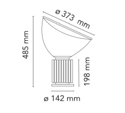 Lampe à poser, Taccia Small Verre, bronze anodisé, LED, 2700K, 800lm, Ø37,3cm, H48,5cm - Flos