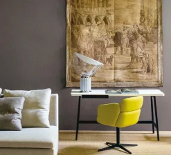 Lampe à poser, Taccia Small Verre, argent anodisé, LED, 2700K, 800lm, Ø37,3cm, H48,5cm - Flos