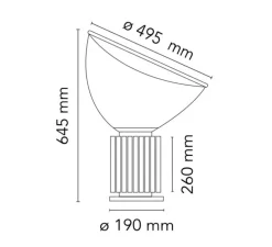 Lampe à poser, Taccia Verre, argent anodisé, LED, 2700K, 1400lm, Ø49,5cm, H64,5cm - Flos