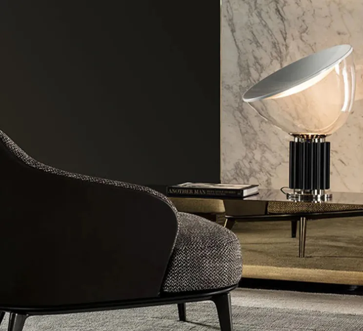 Lampe à poser, Taccia Verre, noir, LED, 2700K, 1400lm, Ø49,5cm, H64,5cm - Flos