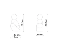 Lampe à poser, Tata C2820, orange et vert pétrole, L8,6cm, H22,2cm - Ferroluce