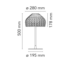Lampe à poser, Tatou, ocre gris, Ø28cm, H50cm - Flos