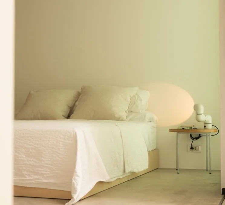 Lampe à poser, Tatu, blanc, LED, dim, 2700K, 171 lm, L8cm, H25cm - Santa & Cole