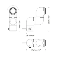 Lampe à poser, Tatu, blanc, LED, dim, 2700K, 171 lm, L8cm, H25cm - Santa & Cole
